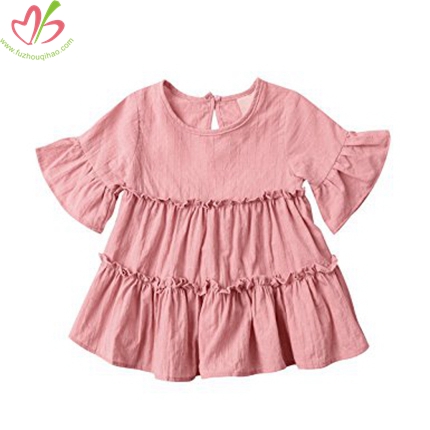 Pink Half Sleeves Girl's Blouse