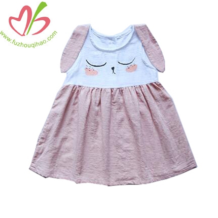 Lovely Rabbit Ears Vest Dress