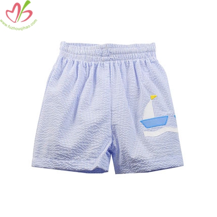 Children Boy's Beach Short with Applique