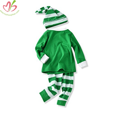 Green Baby Pajamas Set with Hat
