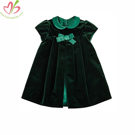 Short Sleeves Baby Velet Dress