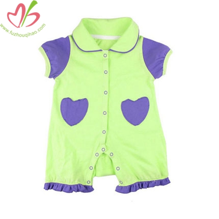 Lime Cotton Baby Girl's Romper