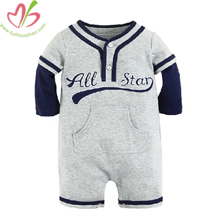 Baseball Style Baby Romper