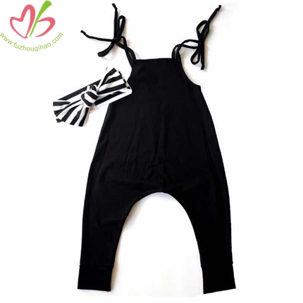 Black Baby One Pc Clothes with Headband