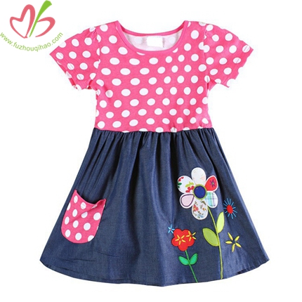 Baby Girl's Polkadot Demin Dress