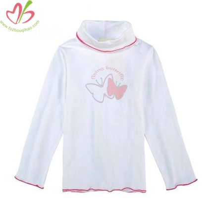 Turndown Collar White Kids Tshirt