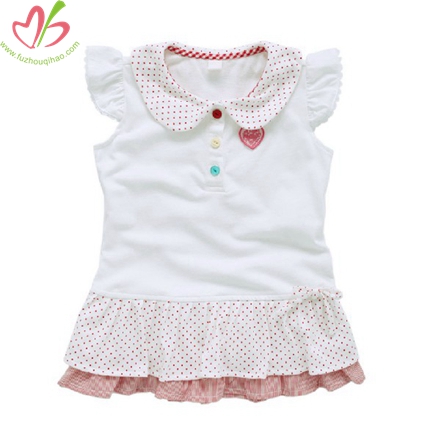 Cute Flutter Sleeves White Baby Blouse