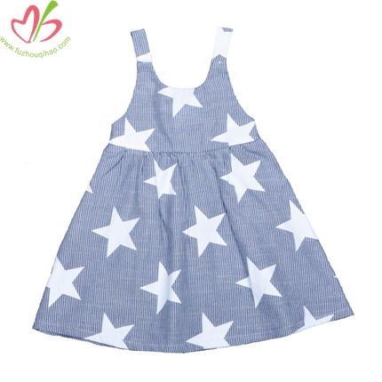 Star Printed Woven Kids Dress